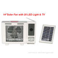 14" Multi-function sun powered cooling fan with TV & light XTC-288